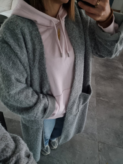 MANTEAU GILET TEDDY GRIS