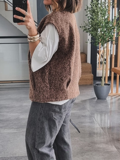 GILET SANS MANCHES CHOCO