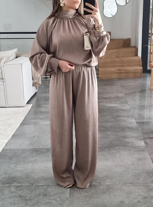 ENSEMBLE SATINÉ TAUPE