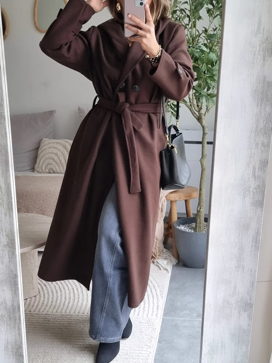 TRENCH A CAPUCHE MARRON