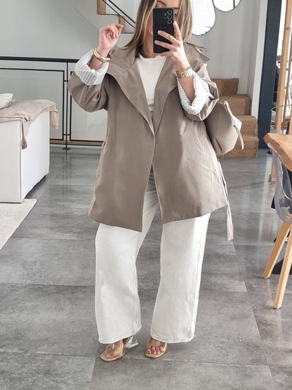 TRENCH MI-LONG TAUPE