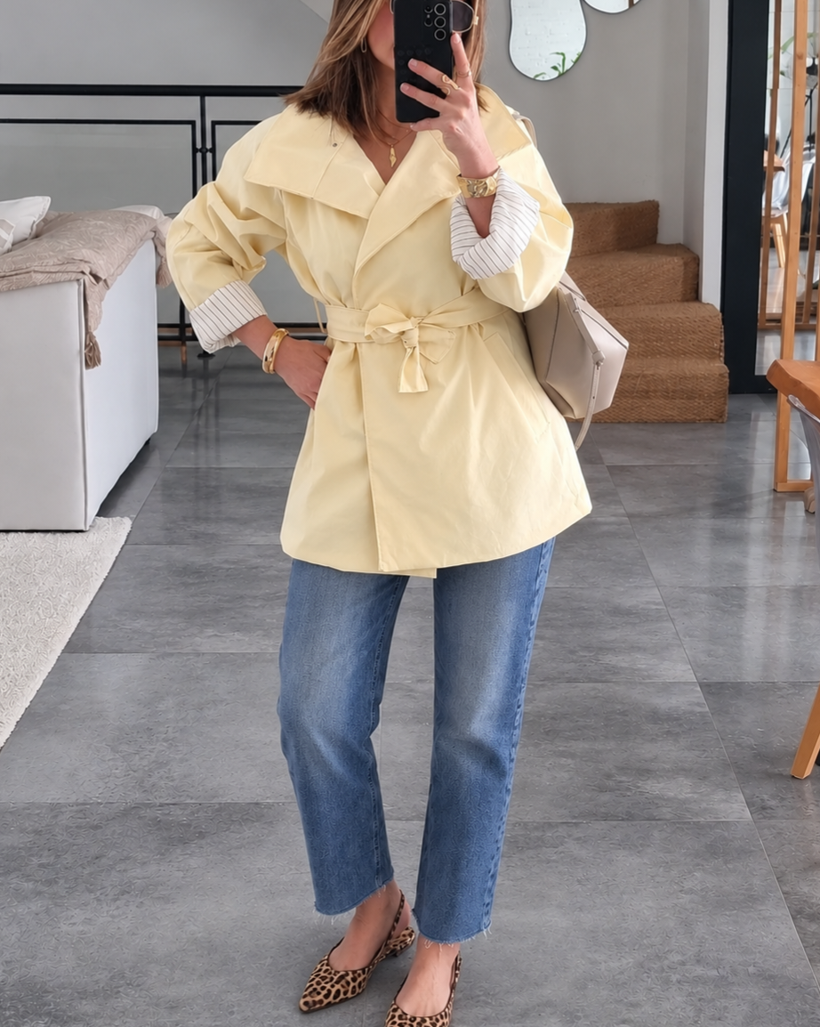 TRENCH MI-LONG JAUNE