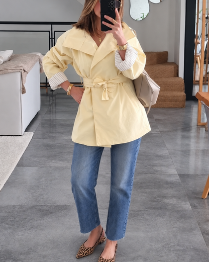 TRENCH MI-LONG JAUNE