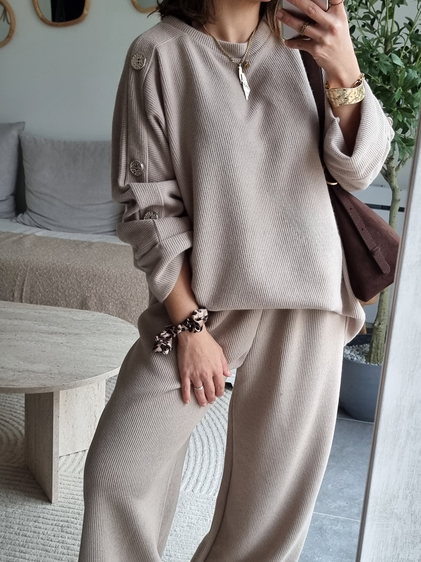 ENSEMBLE CÔTELÉ NUDE