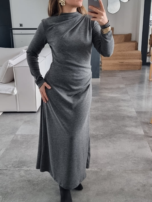 ROBE LONGUE SOFT TOUCH GRISE