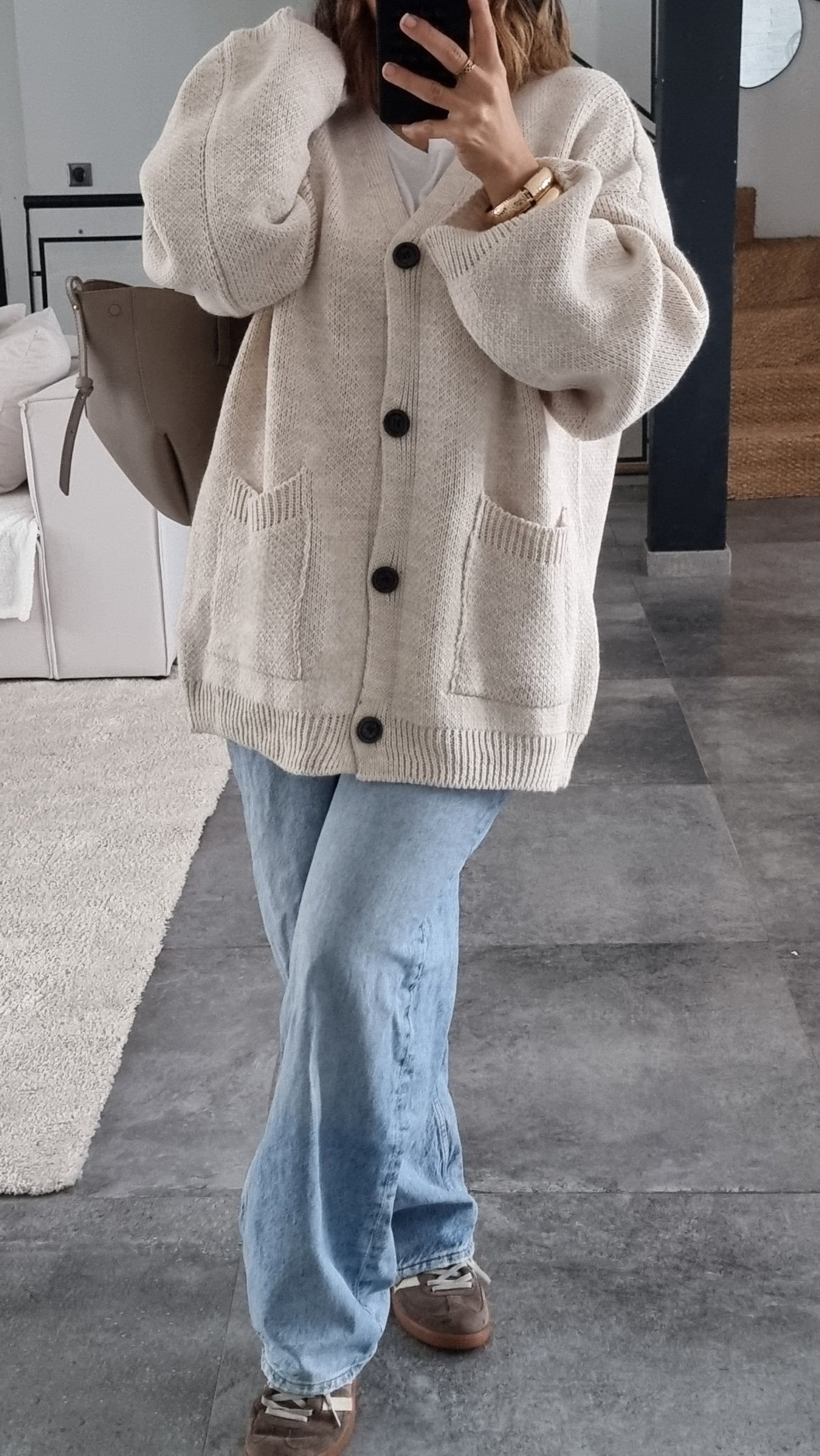 CARDIGAN MAILLE BEIGE