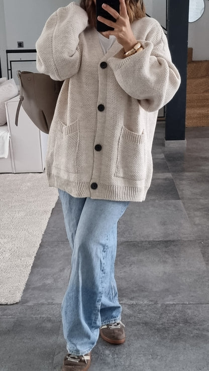 CARDIGAN MAILLE BEIGE