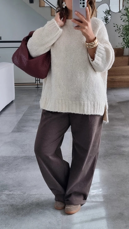 PULL LAINE ÉCRU