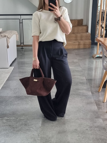 PANTALON JOGGER À PINCES NOIR