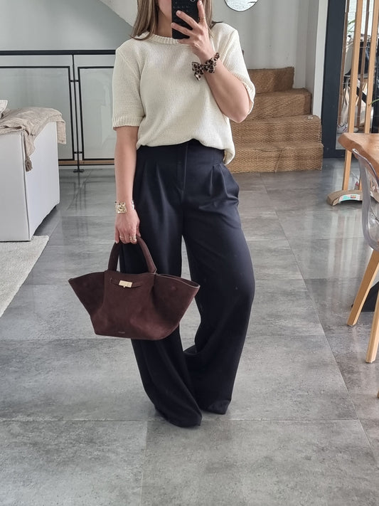 PANTALON JOGGER À PINCES NOIR