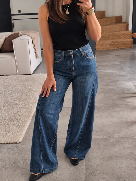 JEAN COUTURE WIDE LEG BLEU