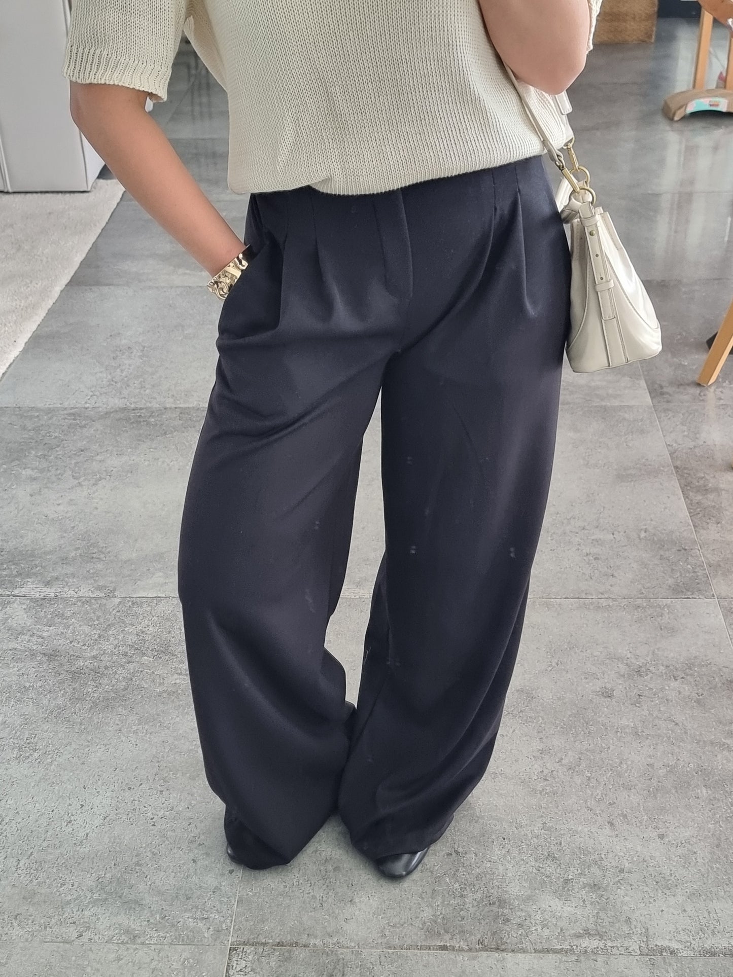 PANTALON JOGGER À PINCES NOIR