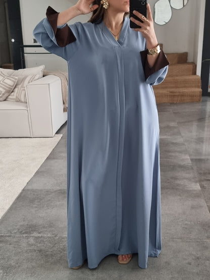 ABAYA EVASEE COL V BLEUE