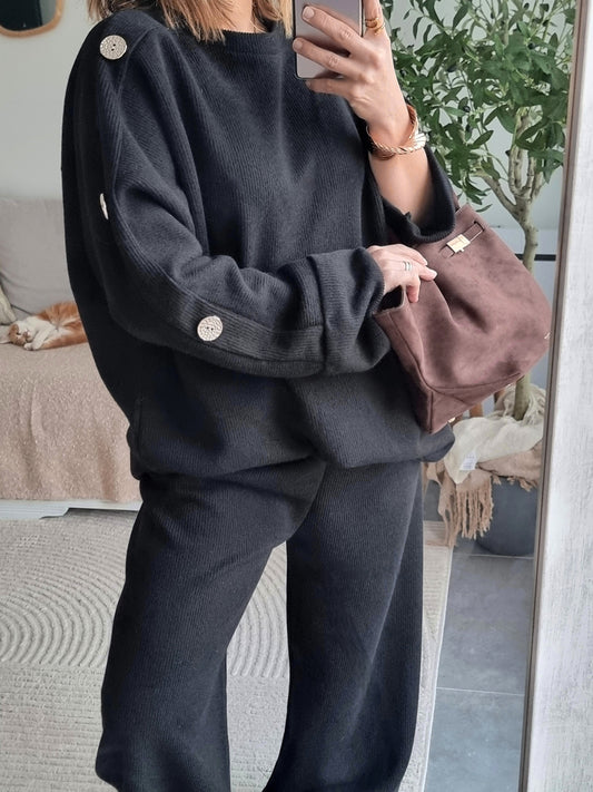 ENSEMBLE CÔTELÉ NOIR