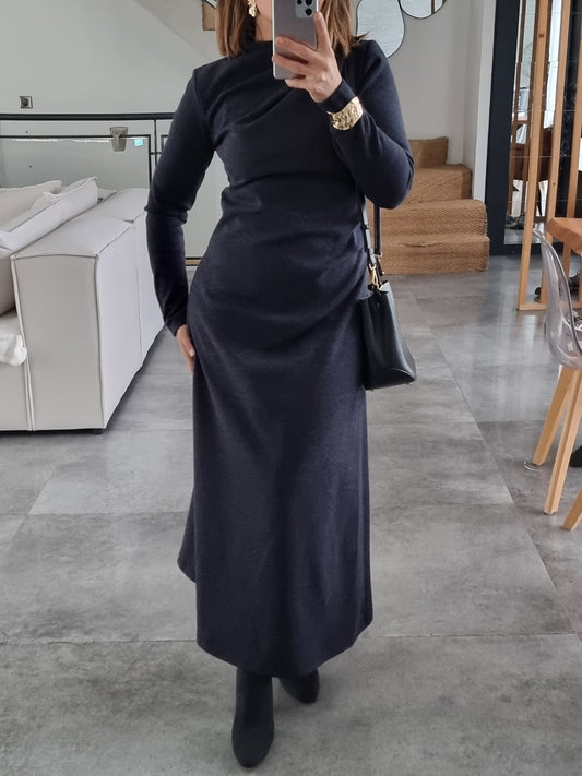 ROBE LONGUE SOFT TOUCH BLEUE NUIT