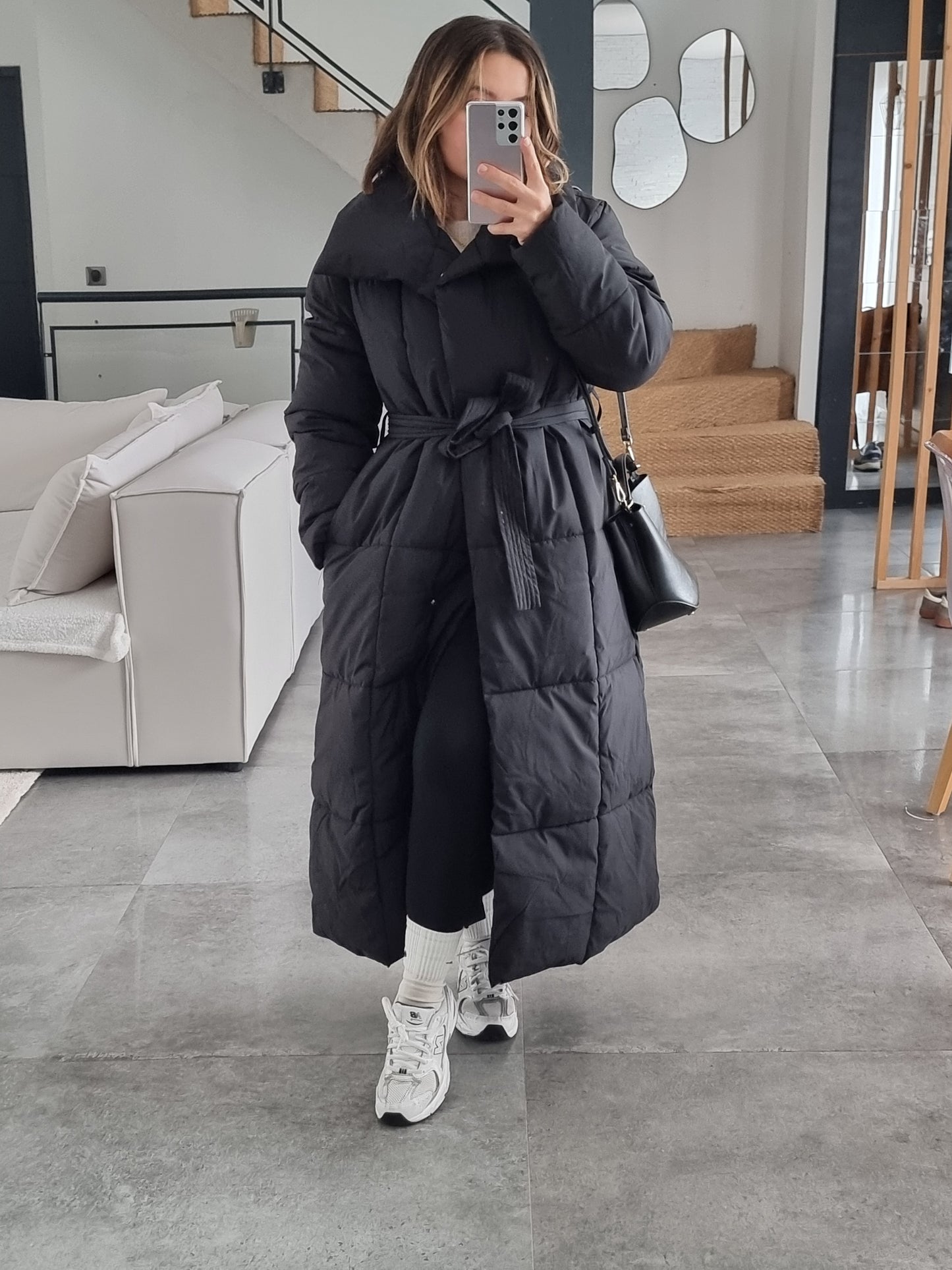 DOUDOUNE LONGUE MATELASSÉE NOIRE