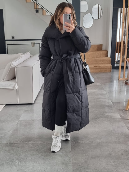 DOUDOUNE LONGUE MATELASSÉE NOIRE