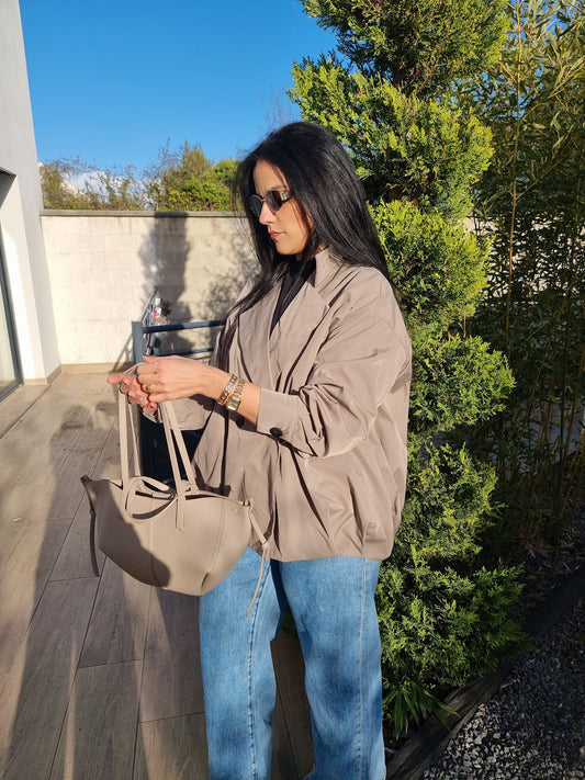 TRENCH BALLON TAUPE