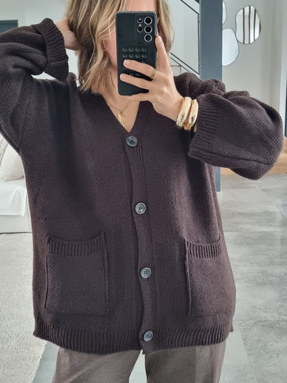 CARDIGAN MAILLE CHOCO