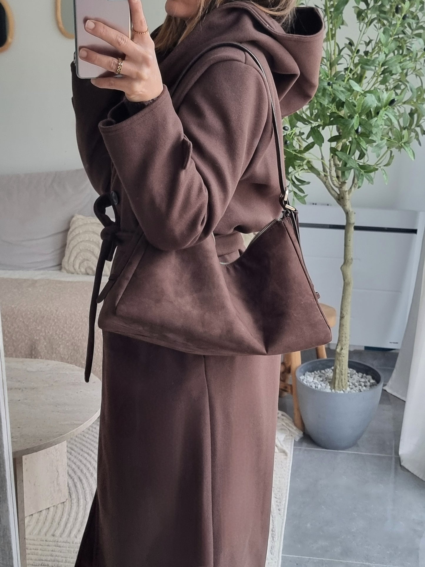 TRENCH A CAPUCHE MARRON