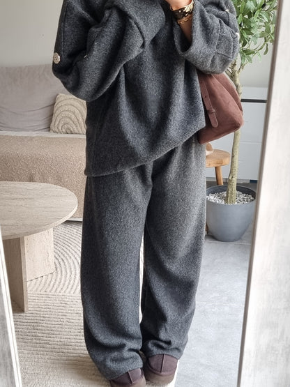 ENSEMBLE CÔTELÉ GRIS FONCÉ