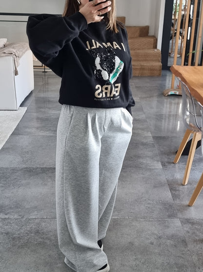PANTALON JOGGER À PINCES GRIS
