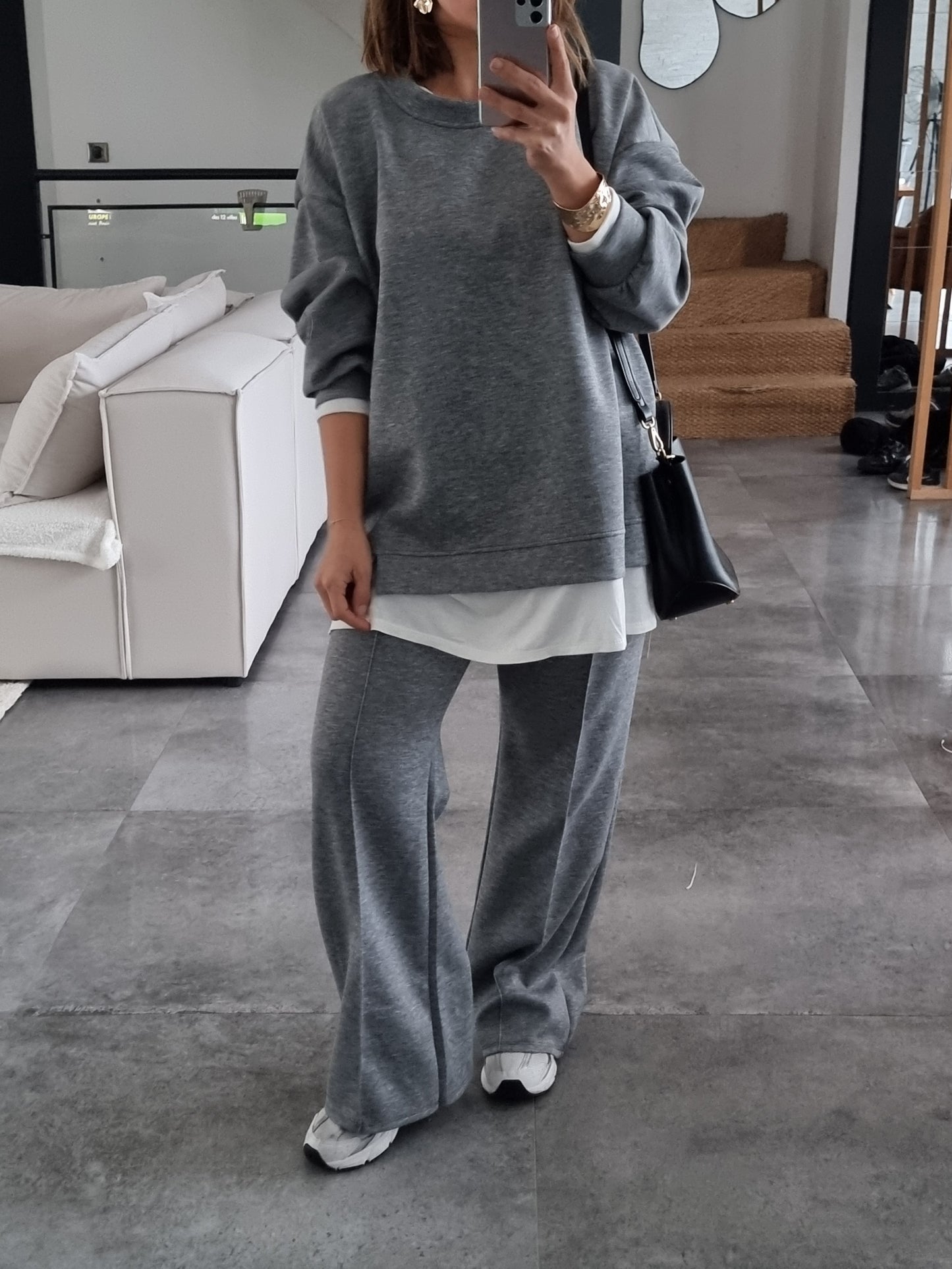 ENSEMBLE DÉCONTRACTÉ GRIS T-SHIRT