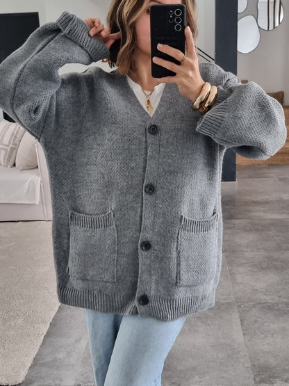 CARDIGAN MAILLE GRIS