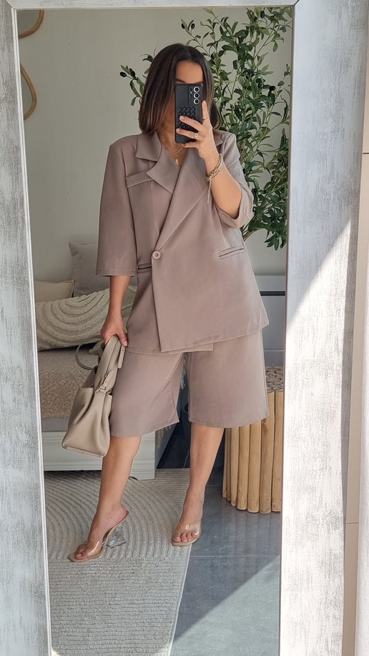 TAILLEUR OVERSIZE BLAZER MANCHES COURTES