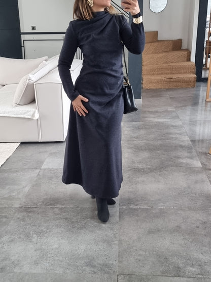 ROBE LONGUE SOFT TOUCH BLEUE NUIT