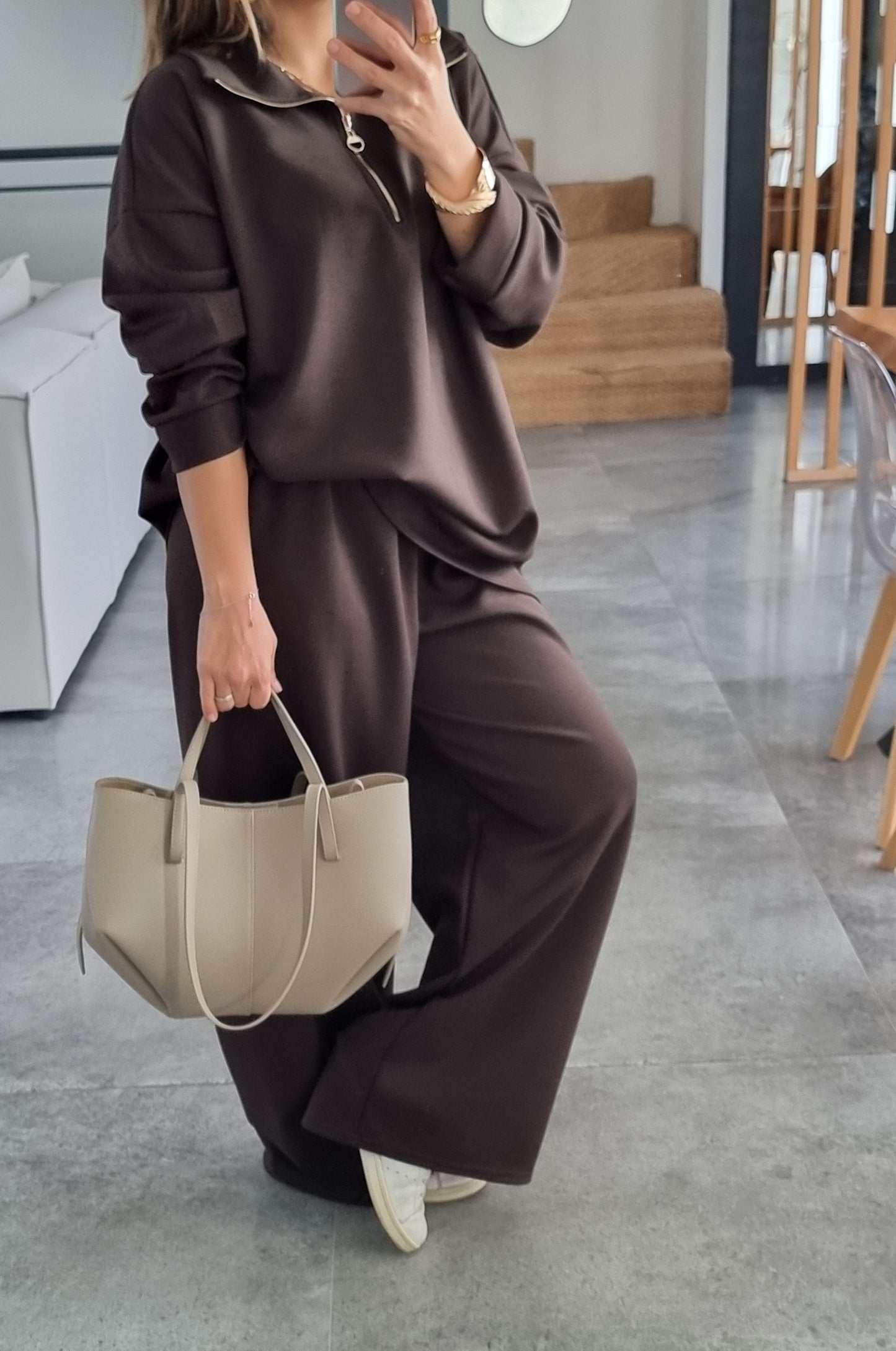 ENSEMBLE DÉCONTRACTÉ MARRON