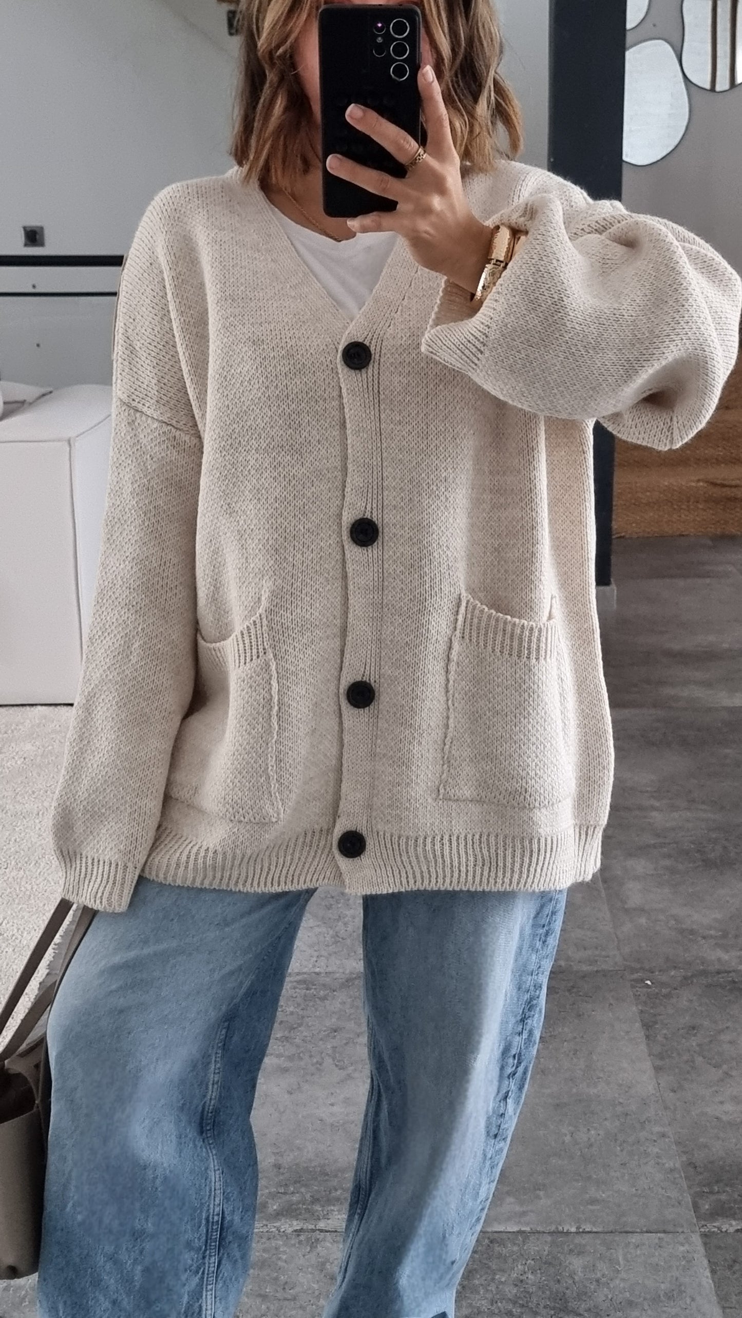 CARDIGAN MAILLE BEIGE