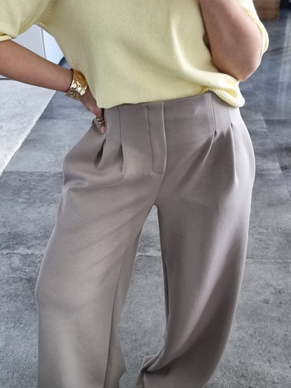 PANTALON JOGGER À PINCES CHOCOLAT
