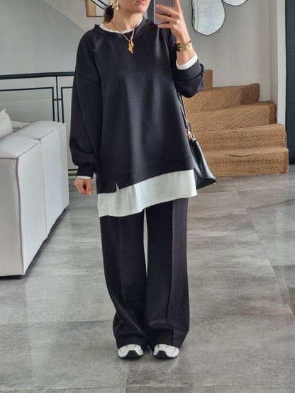 ENSEMBLE DÉCONTRACTÉ NOIR T-SHIRT