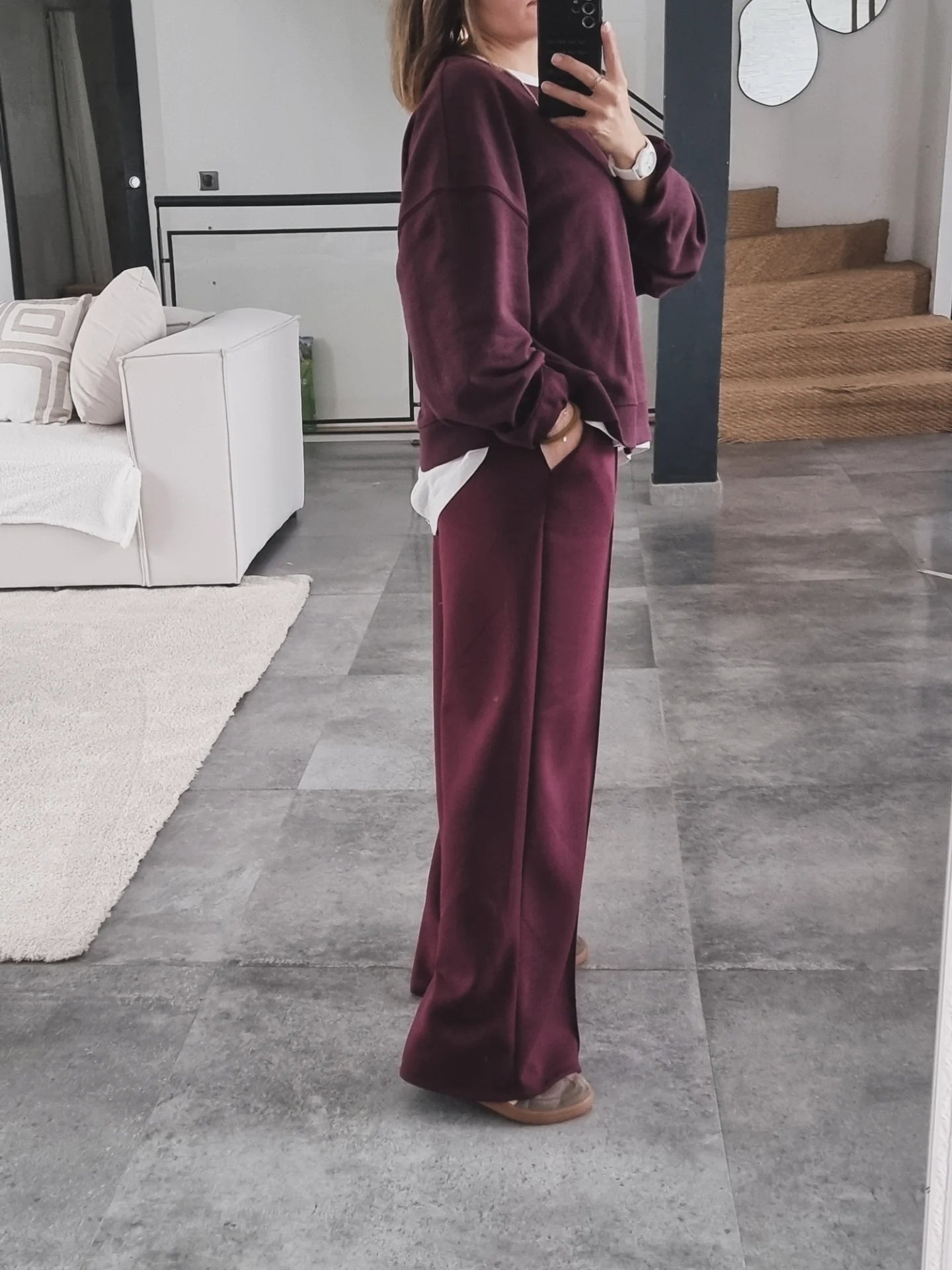 PANTALON DÉCONTRACTÉ BURGUNDY
