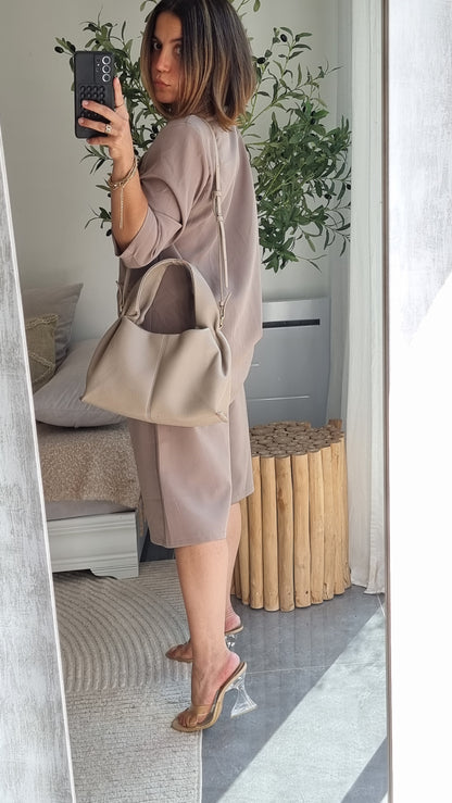 TAILLEUR OVERSIZE BLAZER MANCHES COURTES