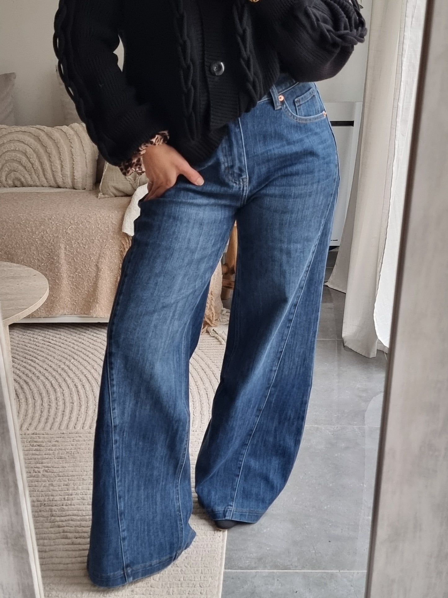 JEAN COUTURE WIDE LEG BLEU