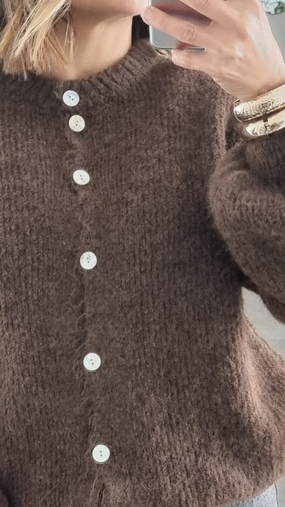 PULL CARDIGAN LAINE CHOCO