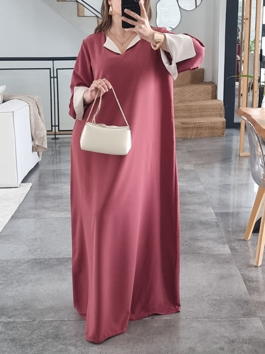ABAYA EVASEE ROSE FONCÉ