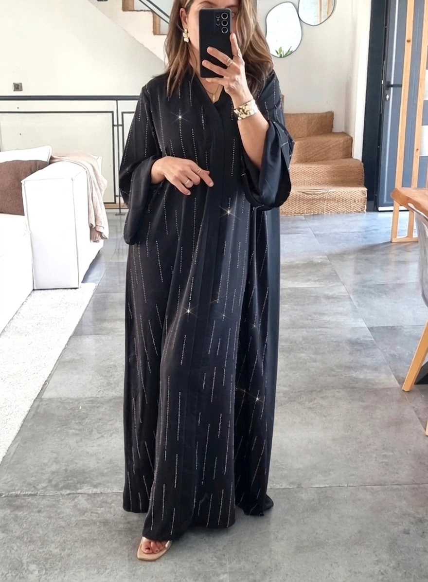 ABAYA EVASEE COL V STRASS