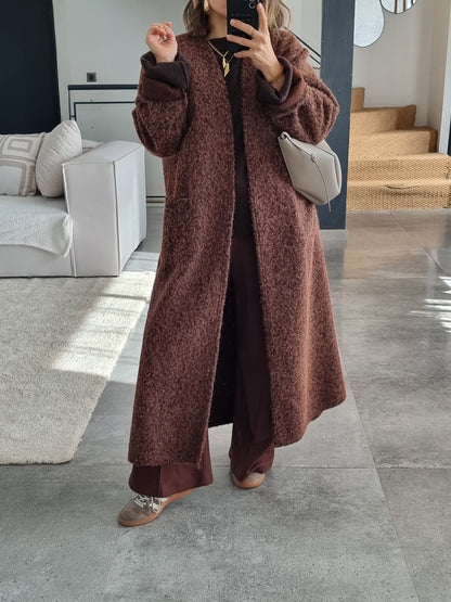 MANTEAU GILET TEDDY CHOCO