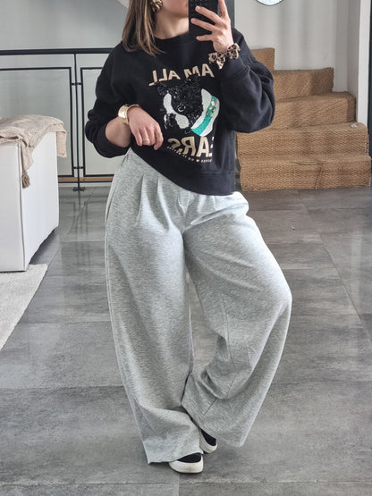 PANTALON JOGGER À PINCES GRIS