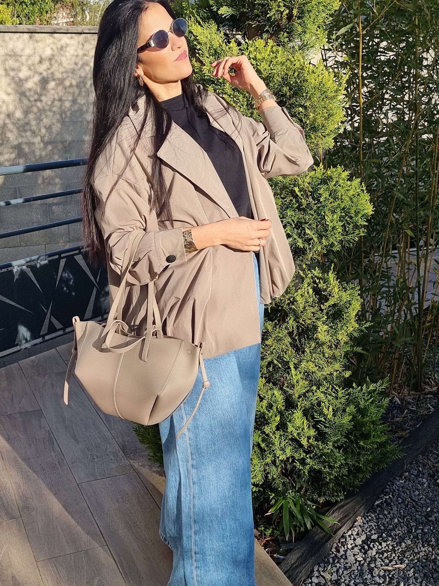 TRENCH BALLON TAUPE