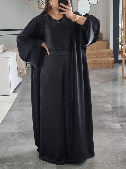 ENSEMBLE KIMONO BURGUNDY BEIGE