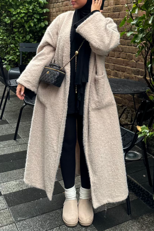 MANTEAU GILET TEDDY BEIGE