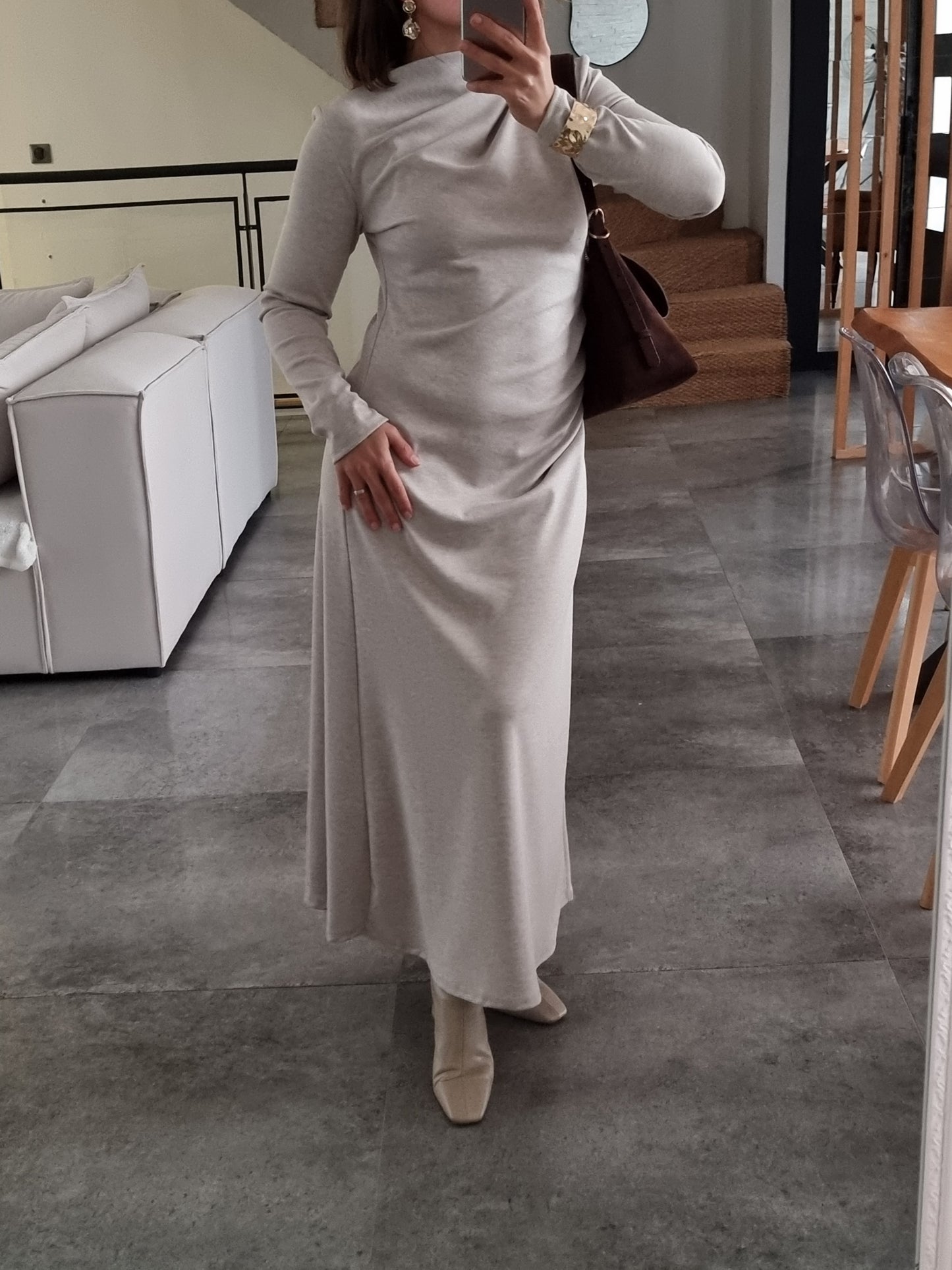 ROBE LONGUE SOFT TOUCH BEIGE