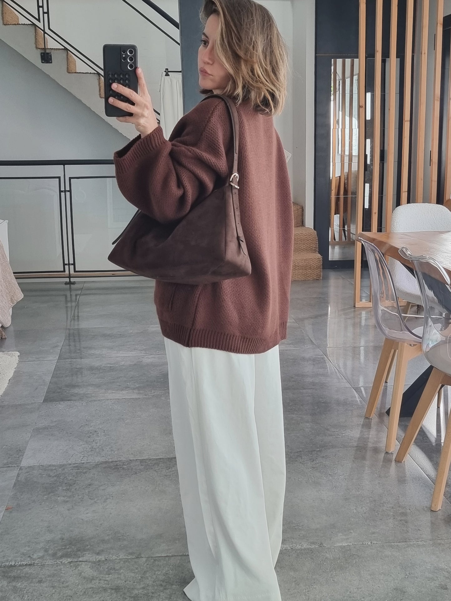 CARDIGAN MAILLE MARRON