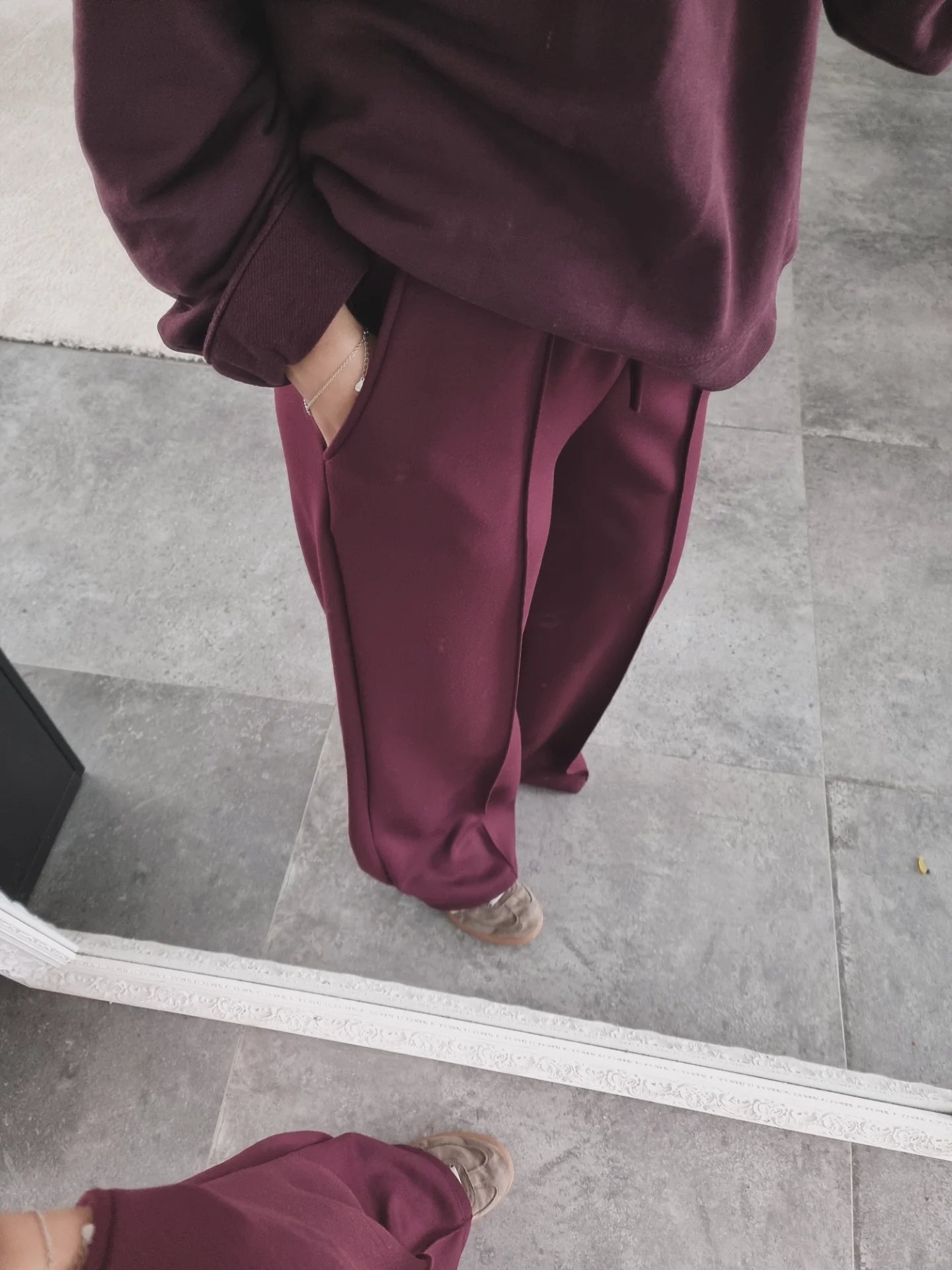 PANTALON DÉCONTRACTÉ BURGUNDY