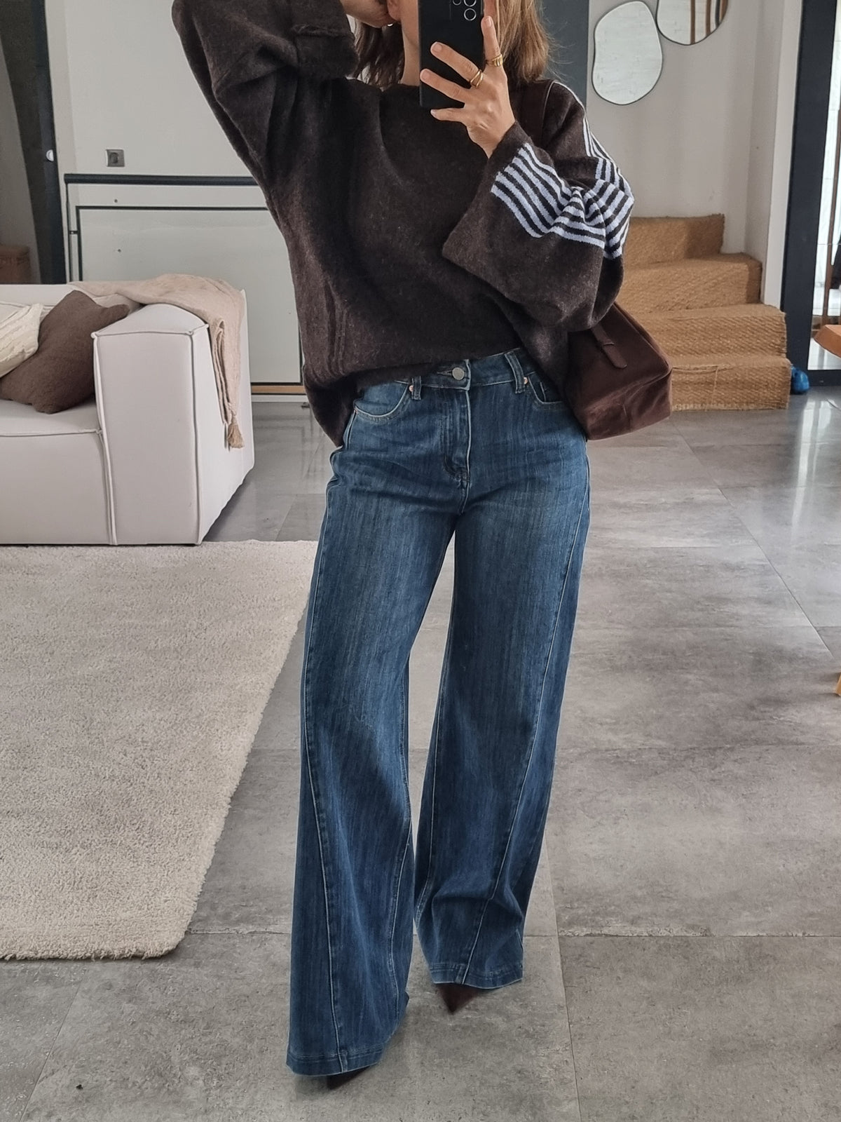 PULL MOCHA À BANDES
