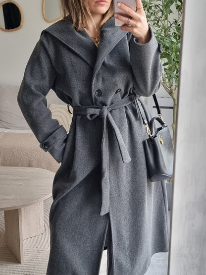 TRENCH A CAPUCHE GRIS
